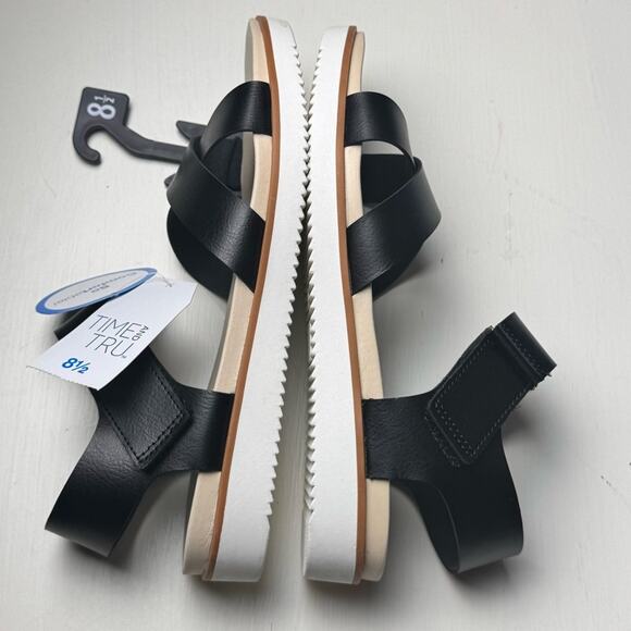 Time and Tru Adjustable Ankle  Strap So Comfortable Black Sandals Sz 8.5 NWT - Picture 7 of 16